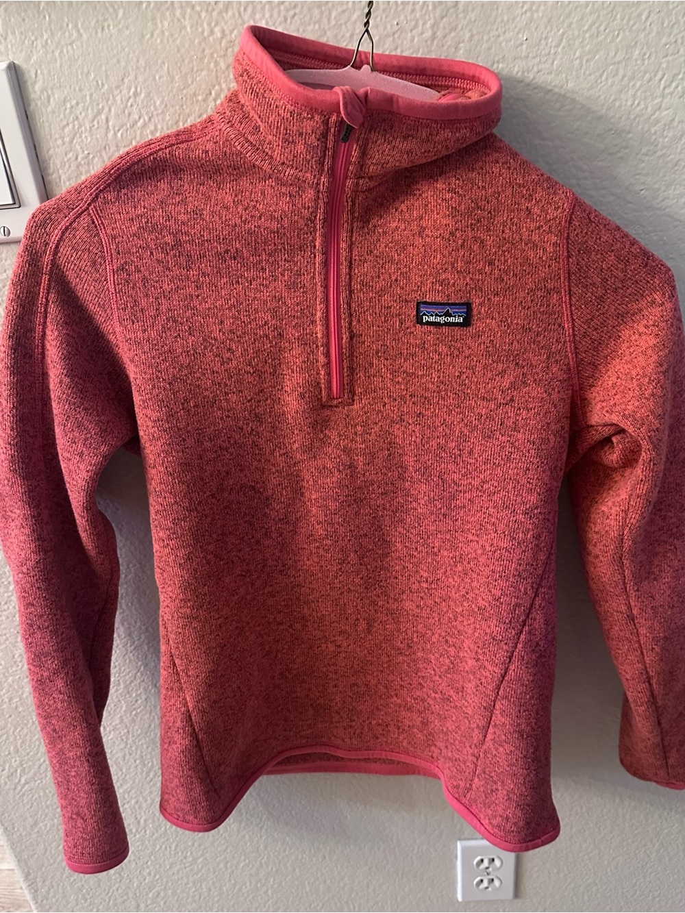 Patagonia Womens Coral Pink Half-Zip Fleece Pullover Better Sweater
